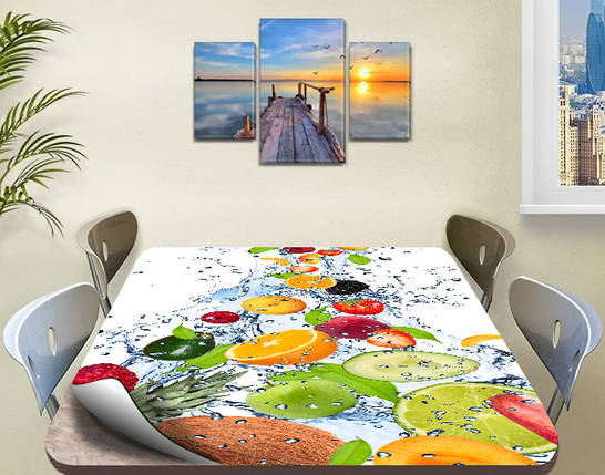 Покриття для столу, м'яке скло з фотодруком, Фрукти та ягоди 60 х 100 см (1,2 мм), фото 1