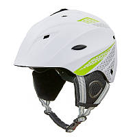 Шлем горнолыжный с механизмом регулировки MOON MS-6287 белый-салатовый