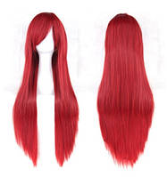 Перука червоне дерево довга пряма 80 см c довгим чубчиком