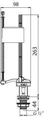 Поплавок для сливного бачка унитаза Solo Plast АНН-02 клапан нижней подачи воды резьба 1/2" пластик - фото 3 - id-p242663302