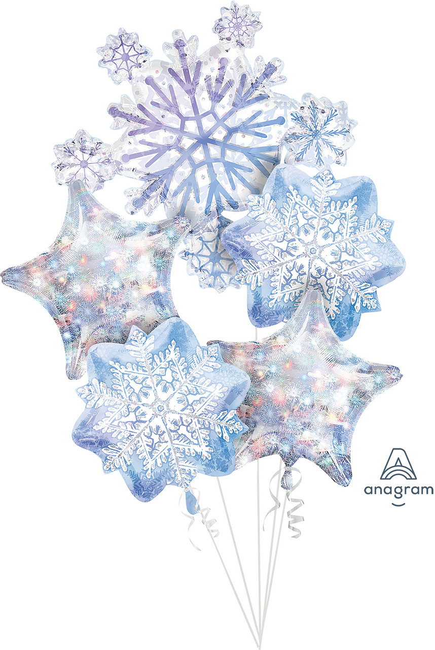 А Bouquet Snowflakes Pkg. Кулі фольговані новорічні Букет сніжинок — В УП