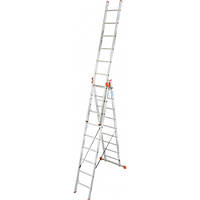 Лестница трехсекционная алюминиевая KRAUSE Tribilo (3х9 ступеней)