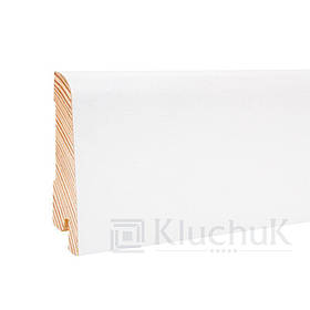 Шпонований плінтус "Kluchuk", колекція White Plinth, Євро, арт. KLW-01