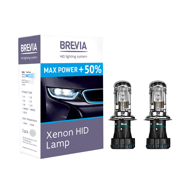 Ксеноновые лампы для фар автомобиля H4 Brevia Max Power +50%: продаж ...