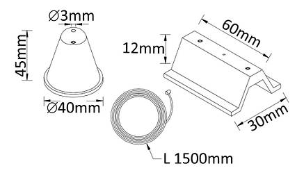 Комплект підвісу 2м чорний для овального шинопровода ( треку ), фото 2