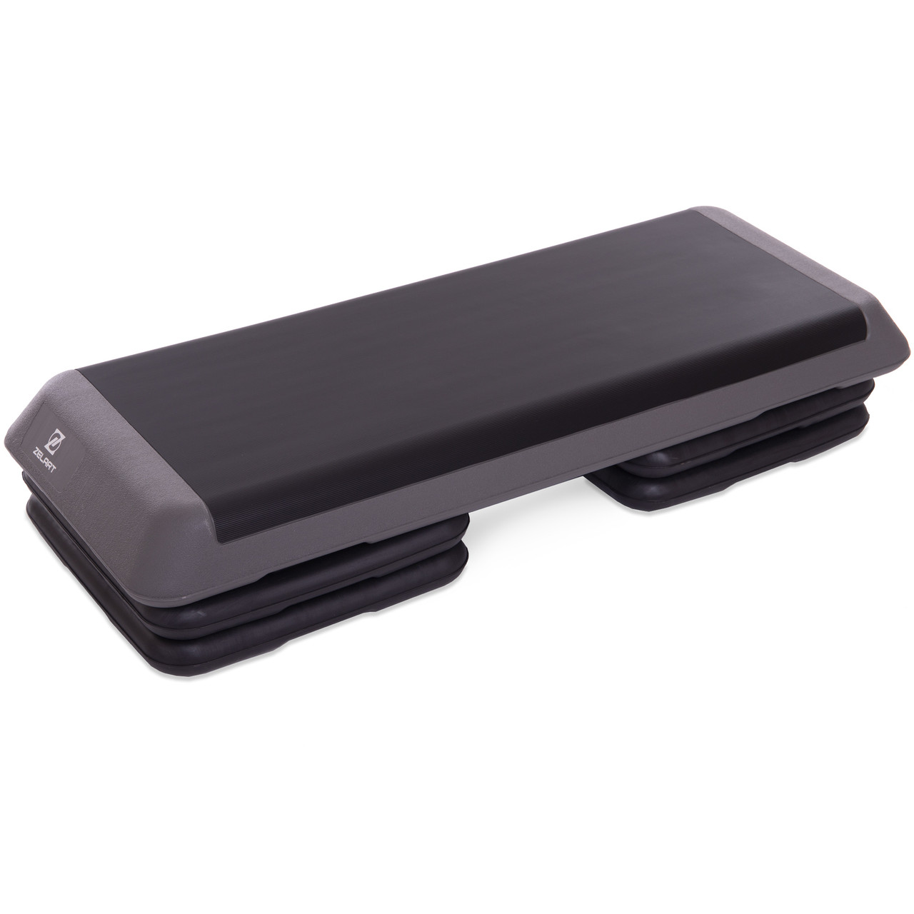 Степ-платформа для фітнесу та аеробіки 3 рівня висоти Zelart FI-6772 110x41x20см чорний-сірий