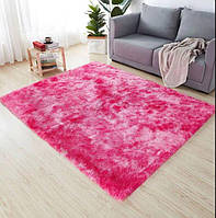 Пушистий килимок Травка 190*220 яскраво рожевий