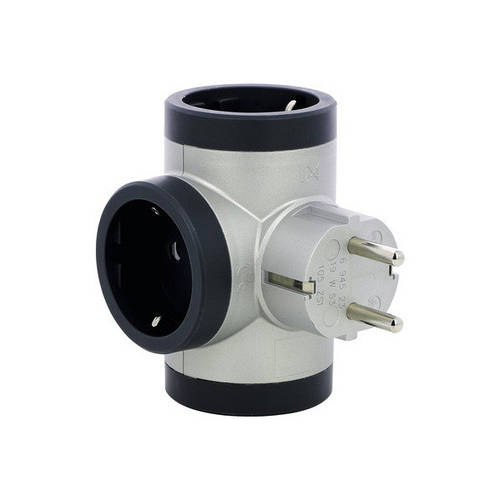 Купить Тройник Legrand ПРЕМИУМ на 3 розетки цвет алюминий (694523 ...