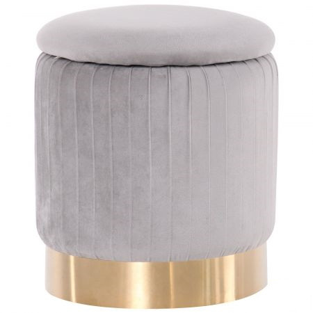 Пуфик для фотосесій, приміряльної Little Monte Grey / Golden Chrom банкетка пуфик із шухлядою, відкривними AMF