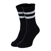 Жіночі чорні шкарпетки з двома білими смужками TS високі (розмір 36-41)