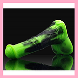 Оригінальний фалоїмітатор з мошоком на присоску 24 см, інтимні іграшки для жінок, фото 2