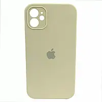 Чехол Silicone Case Apple iPhone 11 (6.1) квадратный в стиле 12 закрытый низ и камера (Antigue White) Бежевый