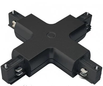 Х соединитель черный для овального шинопровода (трека)