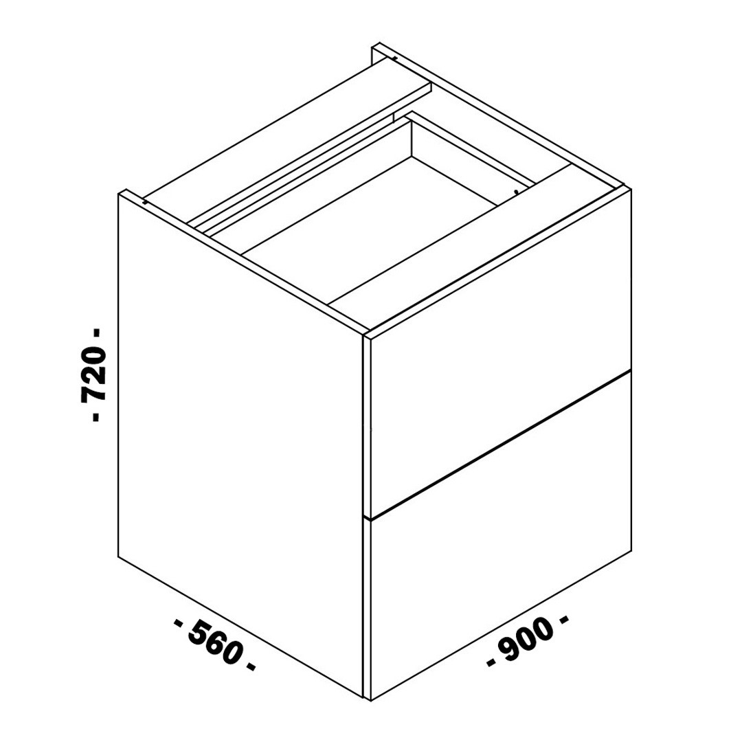 Нижня секція 900х720х560 під шухляди (361.BI.010)