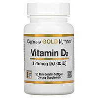 Витамин Д3 California Gold Nutrition Vitamin D3 125 mcg (5000 IU) 90 caps