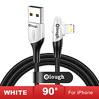 Кабель угловой 90 градусов для быстрой зарядки iPhone USB - Lightning 1м. Зарядный шнур на айфон лайтнинг DX2W