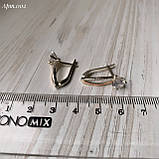 Сережки Срібло 925 проби з фіанітами + пластини Золота 375 проби, фото 3