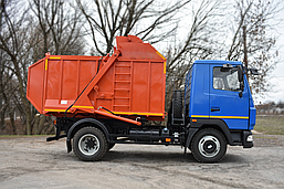 Сміттєвоз 8 м3 з заднім механічним завантаженням на шасі МАЗ-4371 N2, фото 3