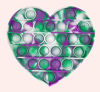 Антистрес іграшка Pop It Зелене серце пупирка 5101 ID 4156878