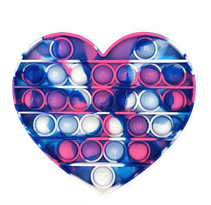 Антистрес іграшка Pop It Сині серце пупирка 5083 ID 4156879