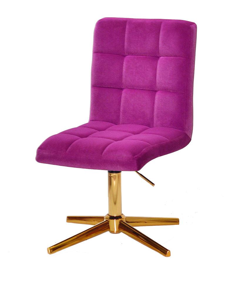 Стілець Augusto GD-Modern Base велюр бузковий B-1022, на золотій хрестовині на стопах, з регулюванням висоти, фото 1
