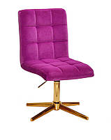 Стілець Augusto GD-Modern Base велюр бузковий B-1022, на золотій хрестовині на стопах, з регулюванням висоти, фото 4