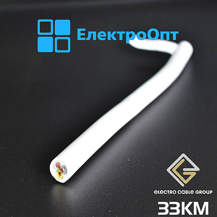 Провід мідний Запорізький завод білий ПВС 3х6,0(з), фото 1