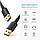 Кабель UGREEN US128 USB 3.0 A Male to Male Cable 1m Black (10370), фото 3
