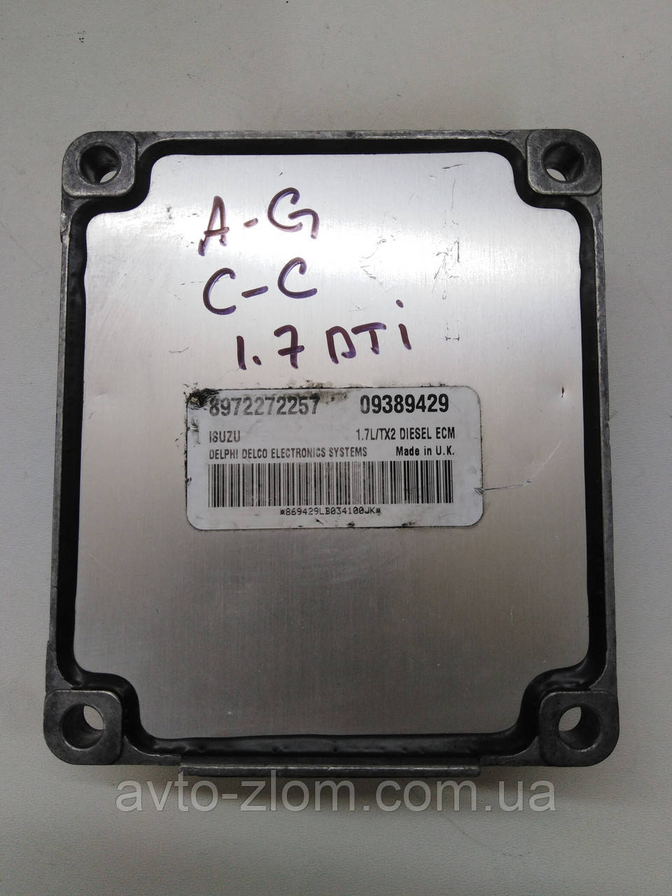 Блок керування двигуном, ЕБУ Opel Astra G, Combo C, Астра, Комбо Ц 1,7 DTI. 09389429, 897227257., фото 1