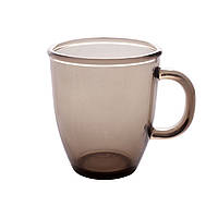 Стеклянная чашка Дымка 400 мл прозрачная для чая кофе сока термостойкая