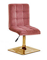 Стілець Augusto 4-GD-Base велюр теракотовий B-1018, на квадратній золотій опорі з регулюванням висоти, фото 3