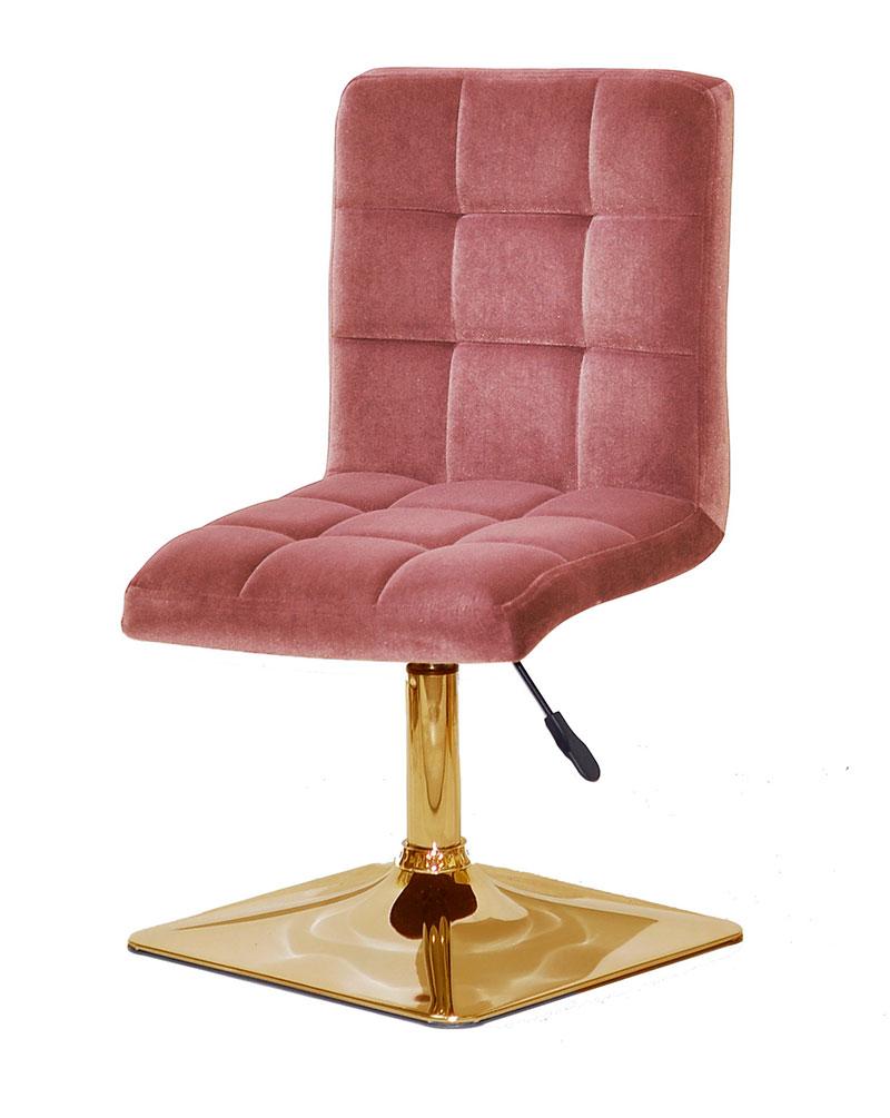 Стілець Augusto 4-GD-Base велюр теракотовий B-1018, на квадратній золотій опорі з регулюванням висоти, фото 1