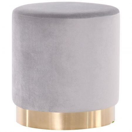 Пуфик для балкона бібліотек веранди Madrid Grey / Golden Chrom на металевих ніжках, дизайнерський AMF