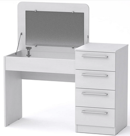 Трюмо-9 Компаніт туалетний столик з дзеркалом і ящиками колір білий