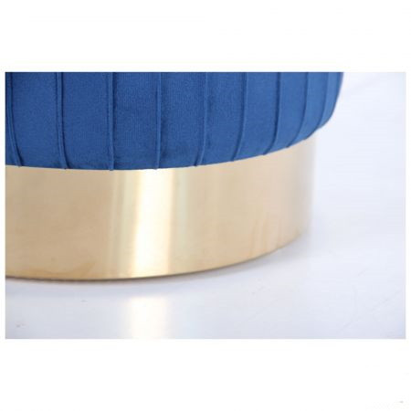 Пуф велюровый синий открывающийся Monte Blue / Golden Chrom AMF, красивый круглый пуфик с крышкой - фото 8 - id-p1538761658