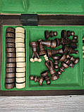 Шахмати шашки дерев’яні 2 в 1 подарункові, фото 4