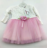 Дитяче плаття Туреччина 6, 9, 12 місяців для новонародженої дівчинки ошатне рожеве (ПНД51)