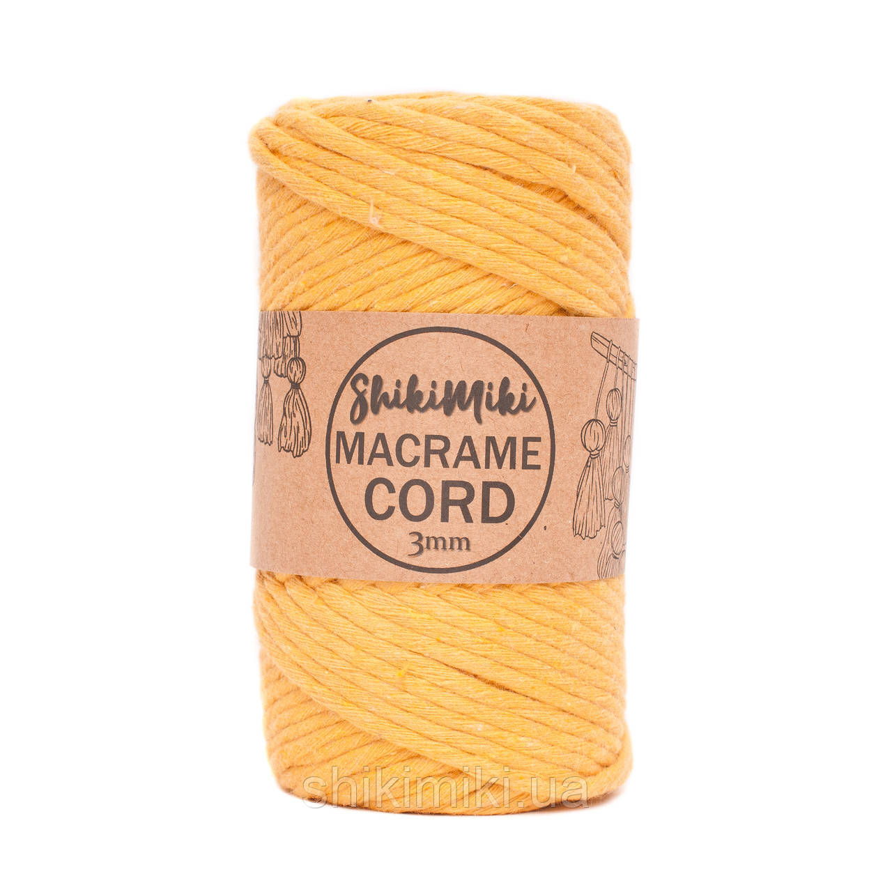 Еко шнур Macrame Cord 3 mm, колір Жовток