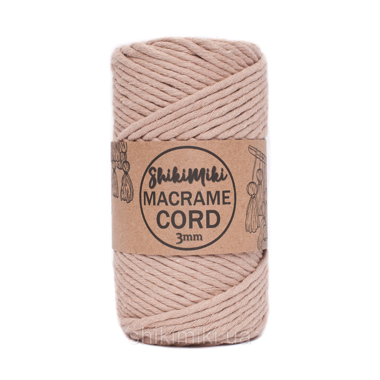 Еко шнур Macrame Cord 3 mm, колір Бежевий