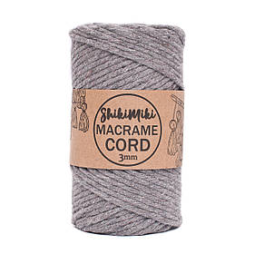 Еко шнур Macrame Cord 3 mm, колір Сірий меланж