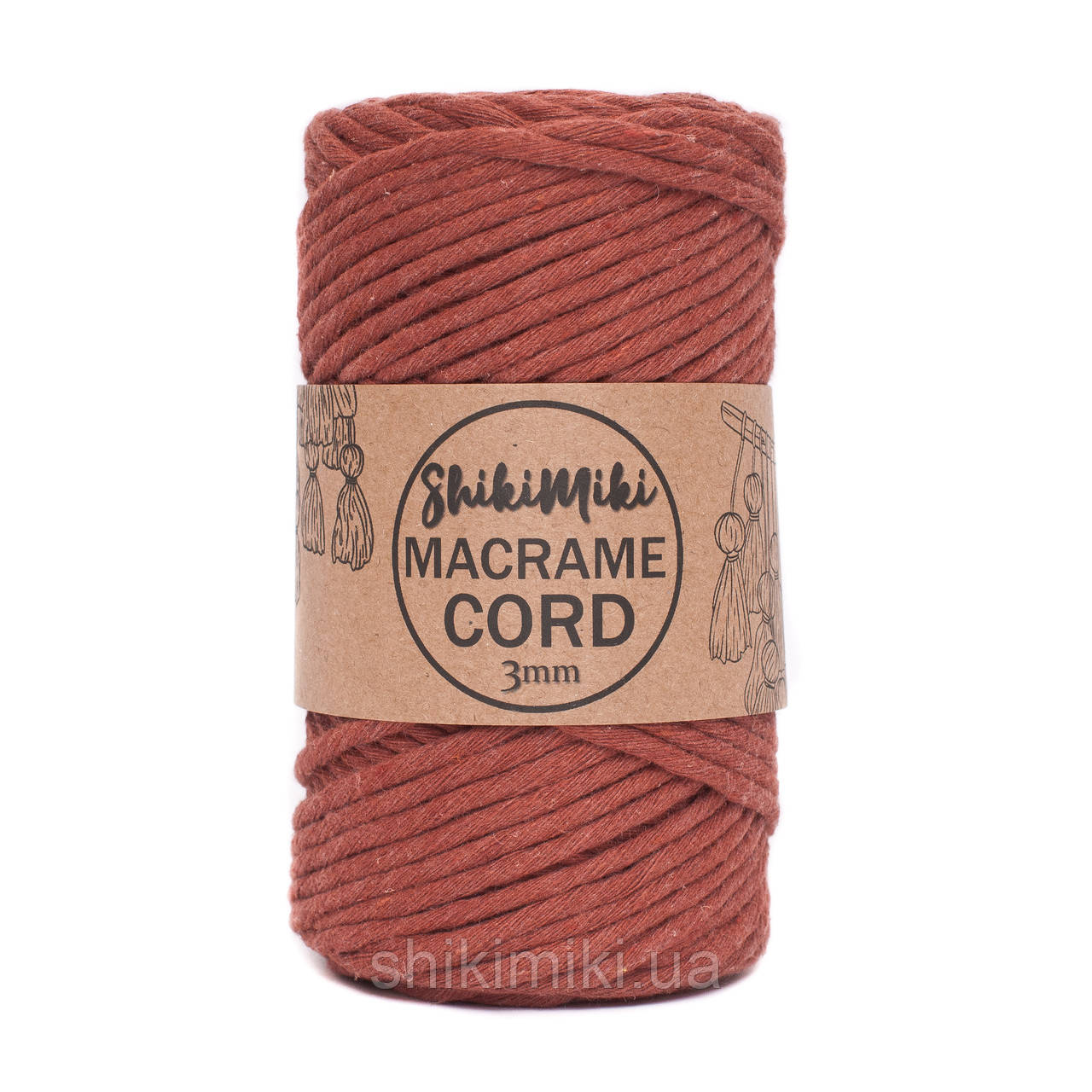 Еко шнур Macrame Cord 3 mm, колір Цегляний