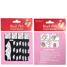 Трафарет Nail Art (вінілові стікери, наліпки) для дизайну та декору нігтів, ЧОРНИЙ, фото 2