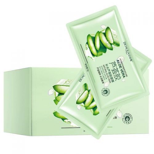 Набір зволожуючих масок BIOAQUA Aloe Vera Hydration and Moisture з алое віра (2г*30шт), фото 1