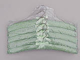Плічка вішалки м'які тканинні для делікатних речей квадрат зеленого кольору, довжина 38 см,в упаковці 5 штук, фото 3