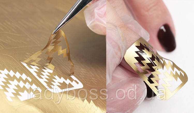Трафарет для дизайну нігтів (золото)