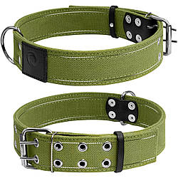 Нашийник для собак брезент, подвійний, довжина 56-71см, ширина 45 мм