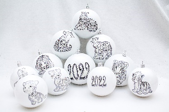 Куля новорічна D-80 "СИМВОЛ РОКУ" (Тінь) 6 шт/уп (ціна за шт)