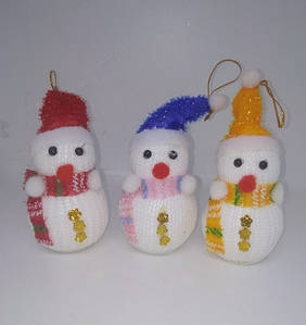 Іграшка новорічна "Сніговик" паралонова 12 шт/уп