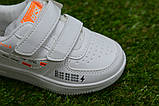 Кросівки дитячі аналог nike white найк білі на липучках р28-29, фото 5