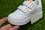 Кросівки дитячі аналог nike white найк білі на липучках р28-29, фото 8